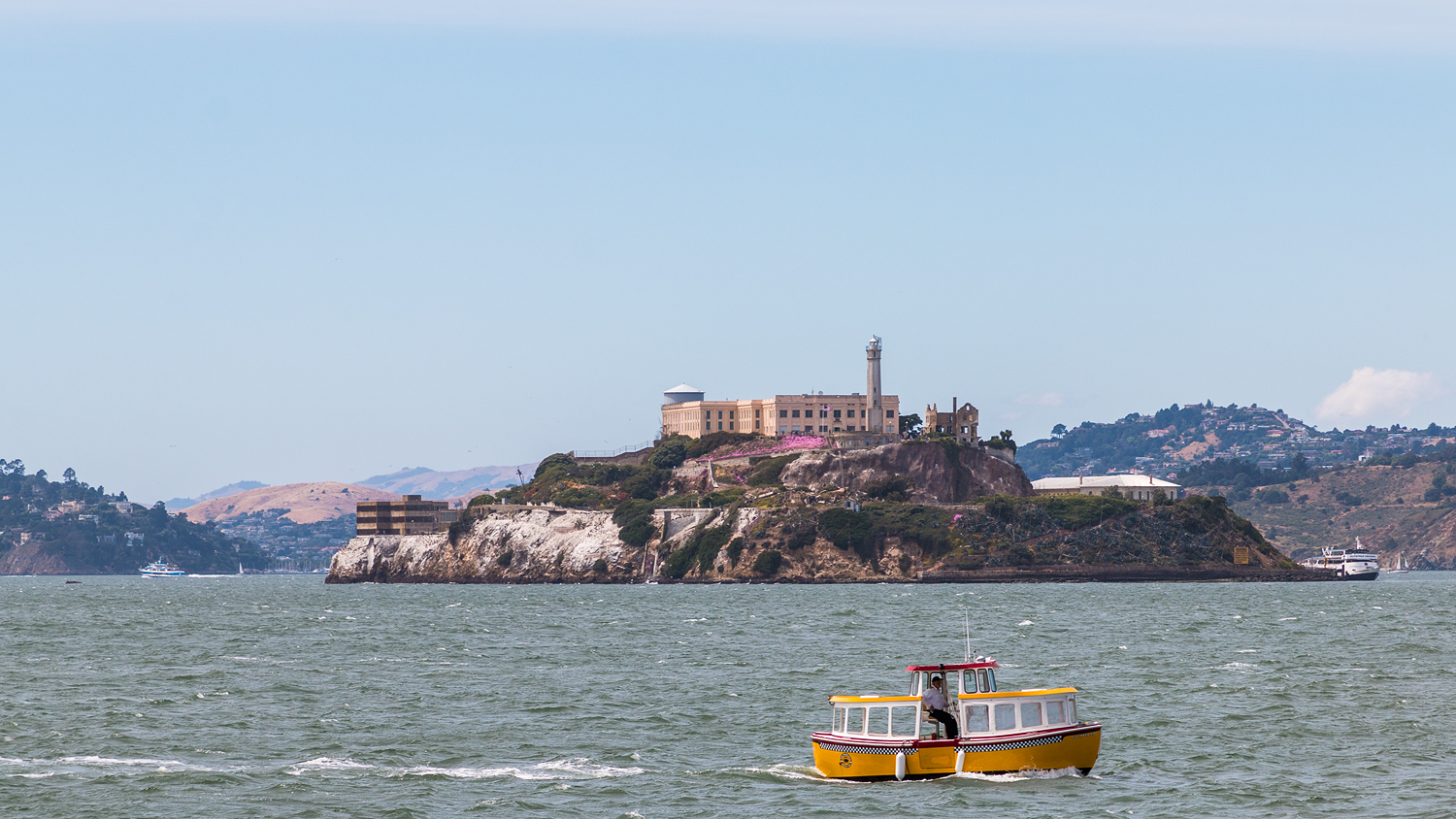 Blick auf die Gefängnisinsel Alcatraz in der Bucht von San Francisco