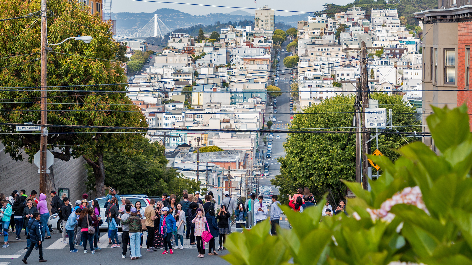 Blick von der Lombard Street auf San Francisco